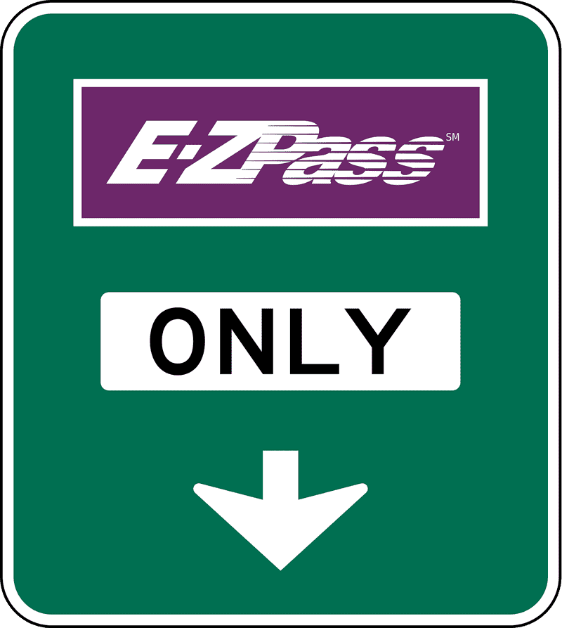 E-ZPass Lane for Toll Road Access Only PNG