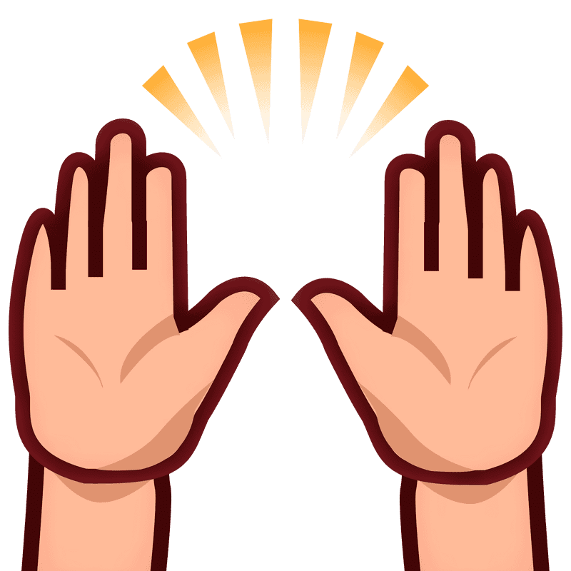 Hands Raised in Celebration PNG