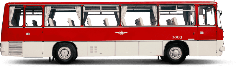 Classic Red City Bus Design PNG