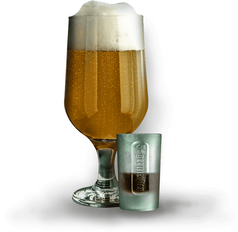 Refreshing Beer Glass with a Shot Companion PNG
