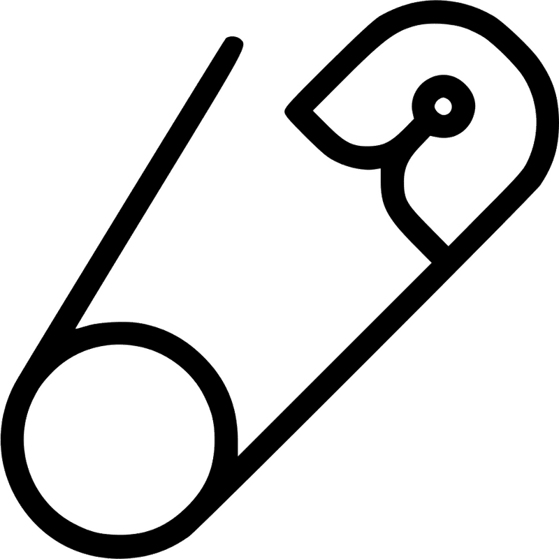 Creative Safety Pin Artistry and Design PNG