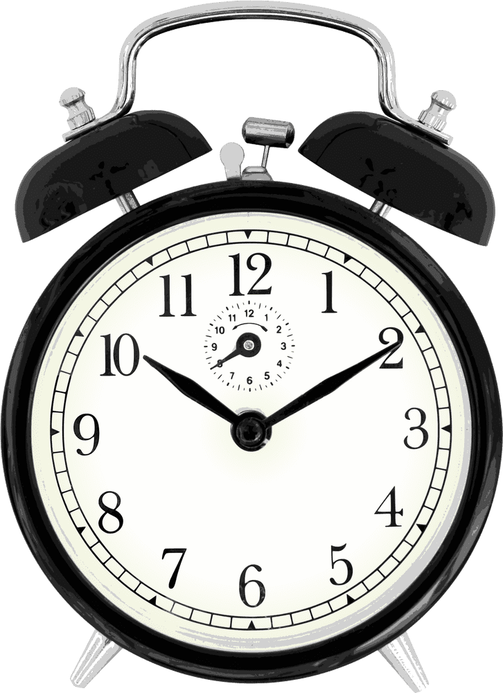 Classic Alarm Clock with Retro Design PNG