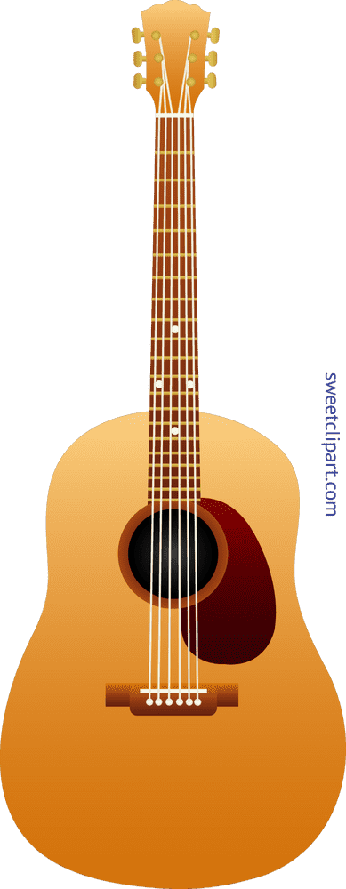 Classic Acoustic Guitar with Warm Tones PNG