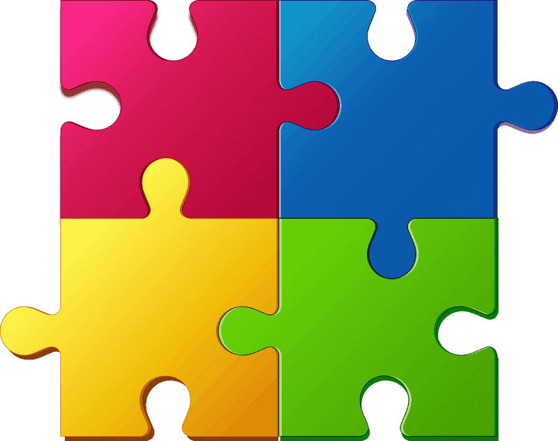 Colorful Jigsaw Puzzle Pieces United PNG