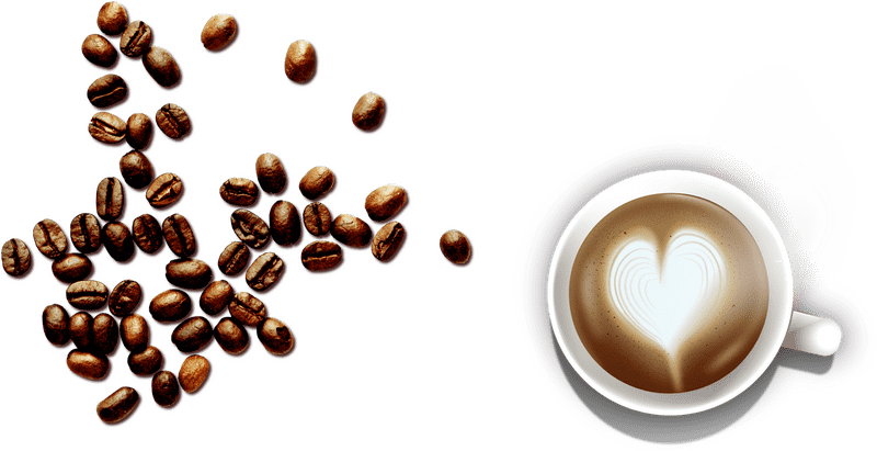 Heartfelt Brew of Fresh Coffee Beans PNG