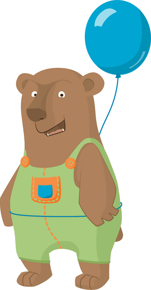 Bathroom Buddy Bear with Balloon PNG