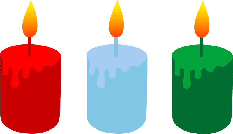 Vibrant Dripping Candle Trio PNG