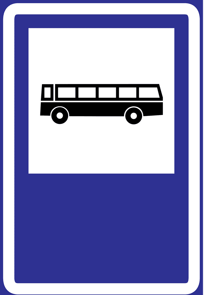 Iconic School Bus Safety Sign PNG