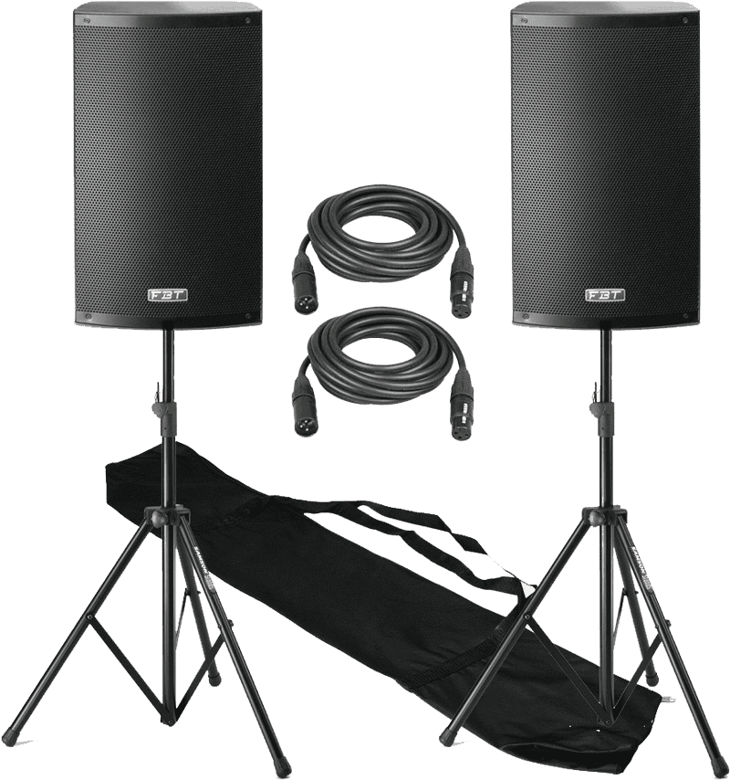 Versatile Portable Speaker System with Stands PNG