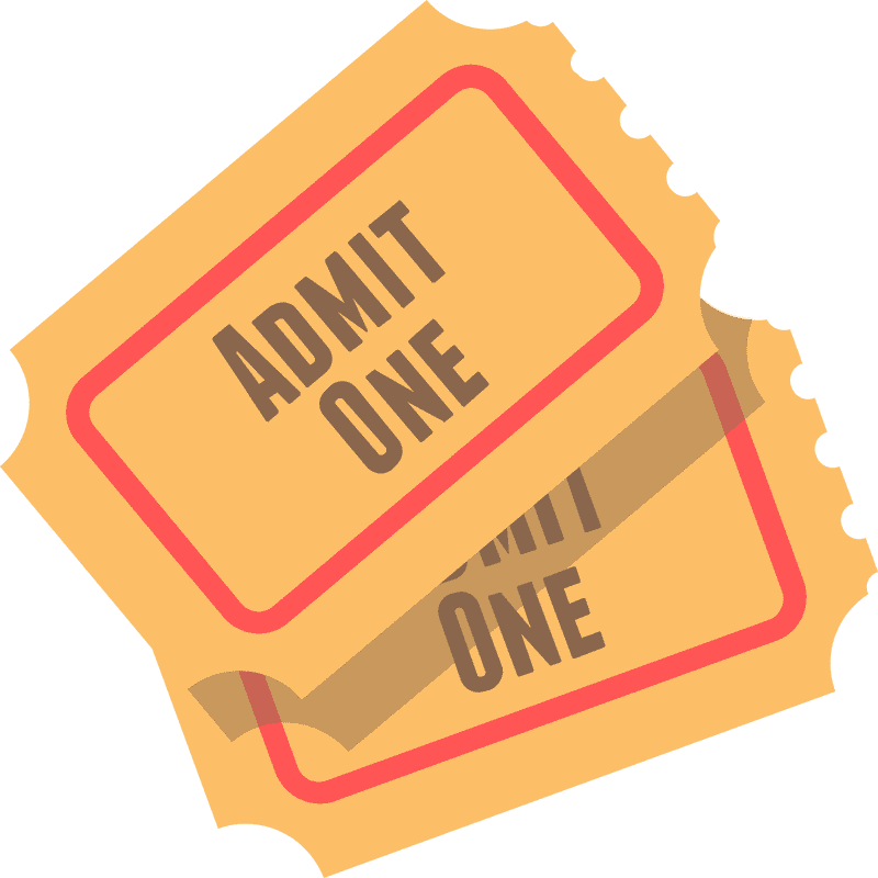 Cinema Ticket Admit One for Movie Magic PNG