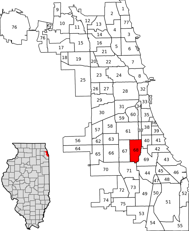 Map of Illinois and Indiana with Highlighted Areas PNG