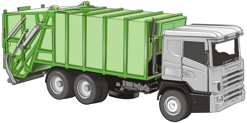 Eco-Friendly Delivery Truck for Waste Management PNG