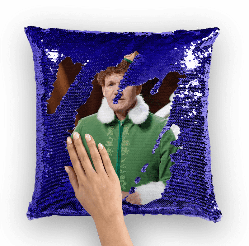 Sparkling Sequin Pillow Cushion with Hidden Design PNG