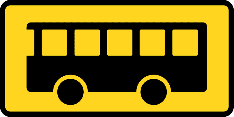 Classic School Bus Icon on Yellow Background PNG