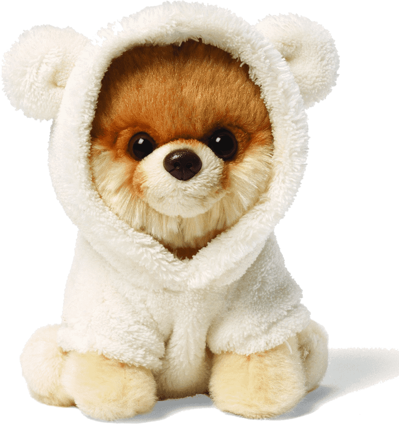 Cuddly Plush Toy Puppy in Fluffy Hoodie PNG