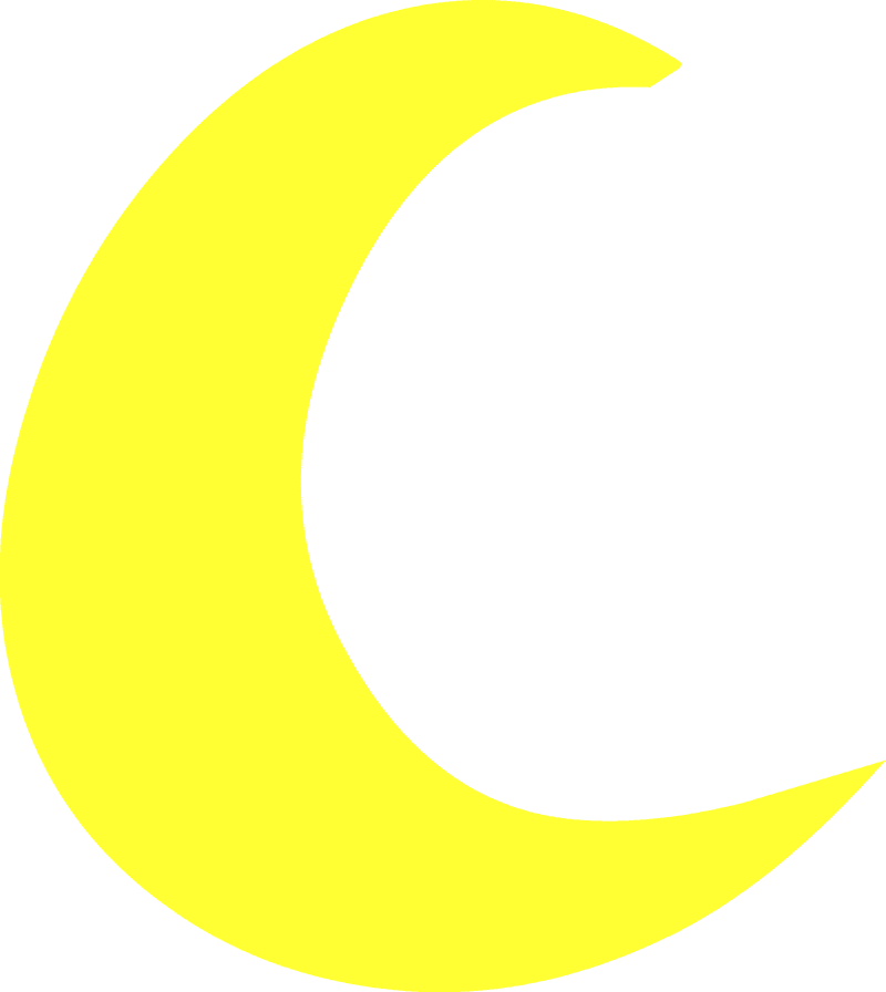 Whimsical Yellow Crescent Moon PNG