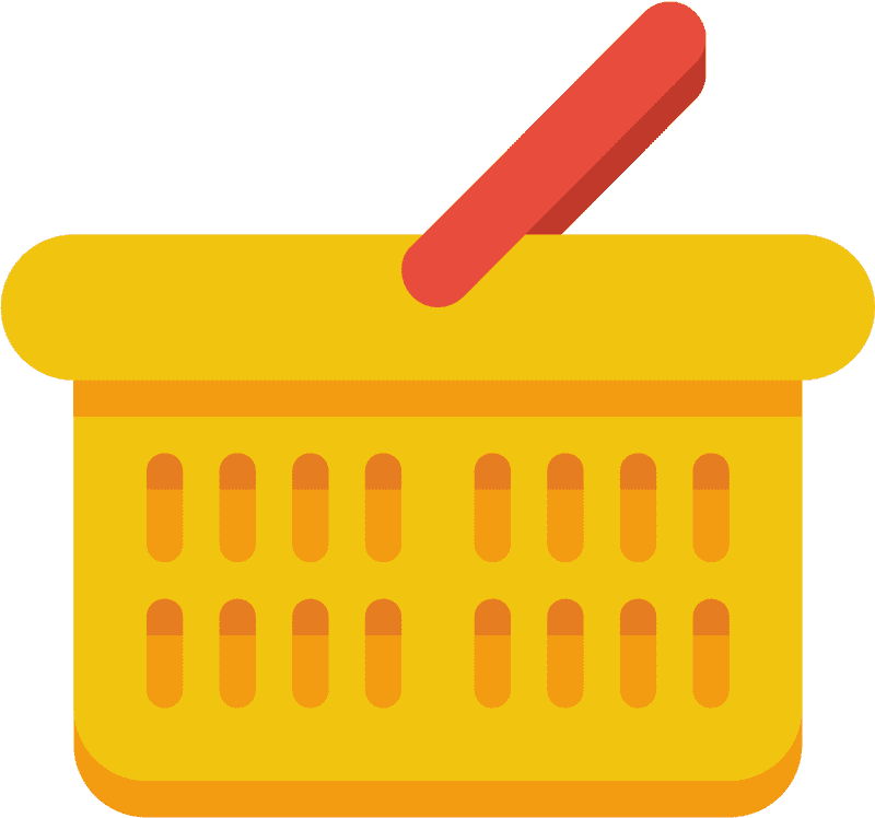 Bright Yellow Laundry Basket for Easy Sorting PNG