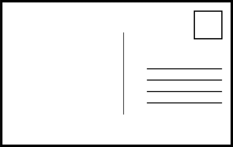 Simple Postcard Design for Personal Messages PNG