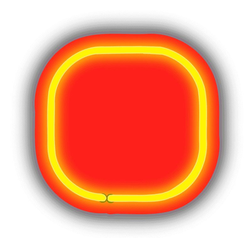 Vivid Neon Sign Glow in Square Shape PNG