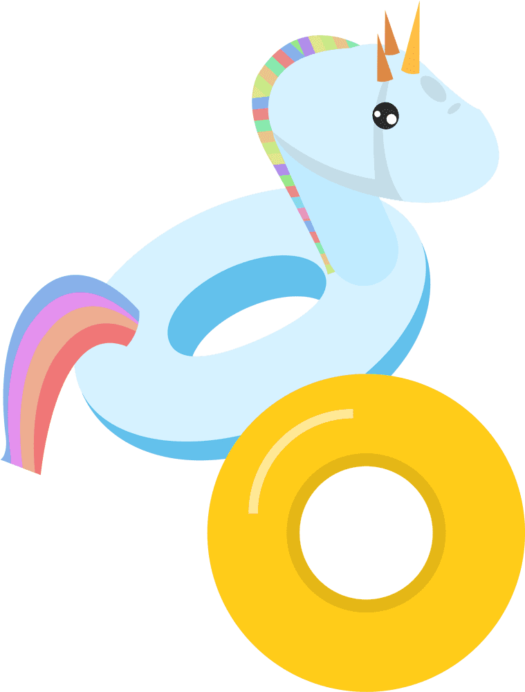 Colorful Unicorn Lifebuoy for Fun Water Adventures PNG