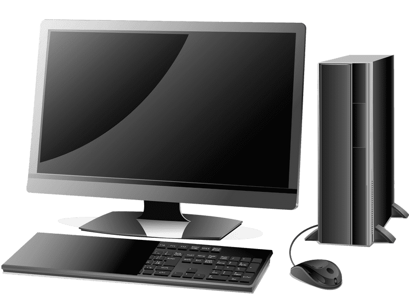 Sleek Modern Desktop Computer Setup with Accessories PNG