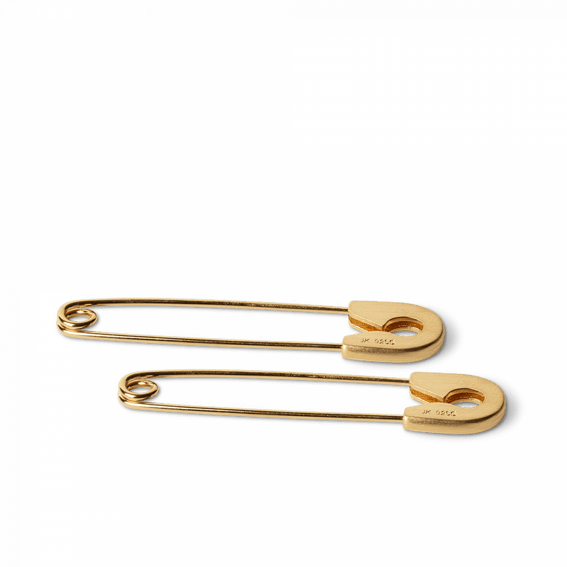 Elegant Gold Safety Pin Duo PNG