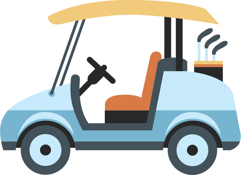 Stylish Blue Golf Cart for Fun Rides PNG