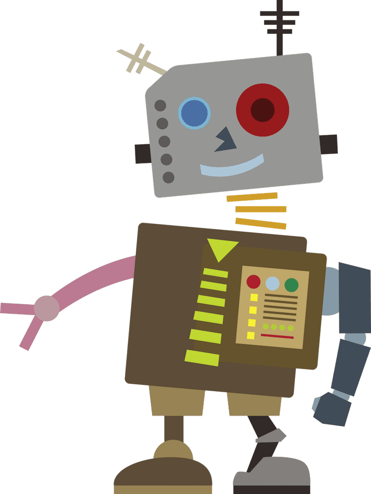 Friendly Vintage Robot Companion PNG