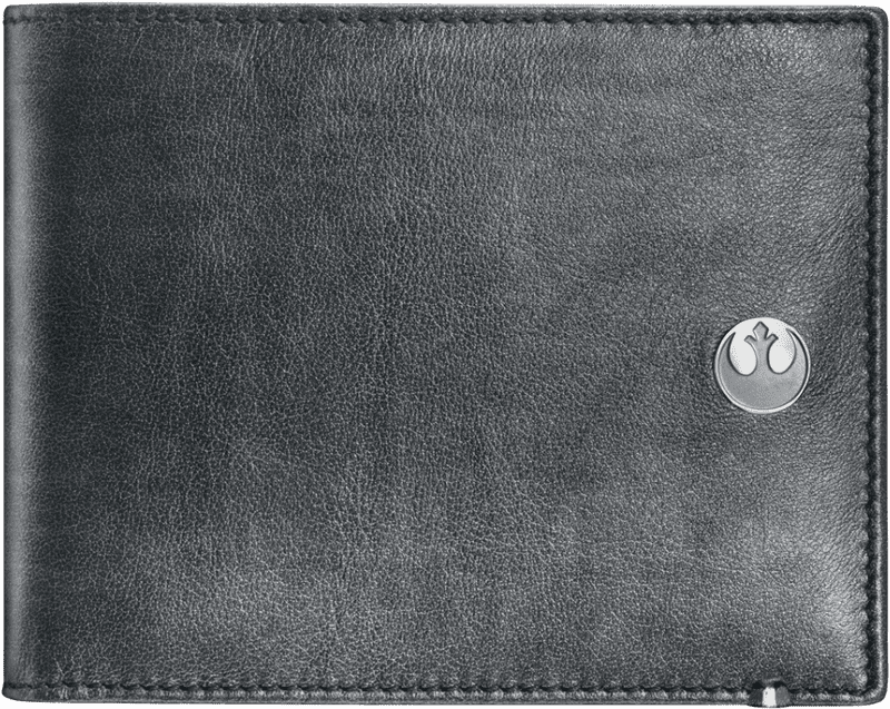 Elegant Leather Wallet with Iconic Emblem PNG
