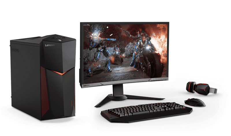 Lenovo Gaming Desktop Computer Setup PNG