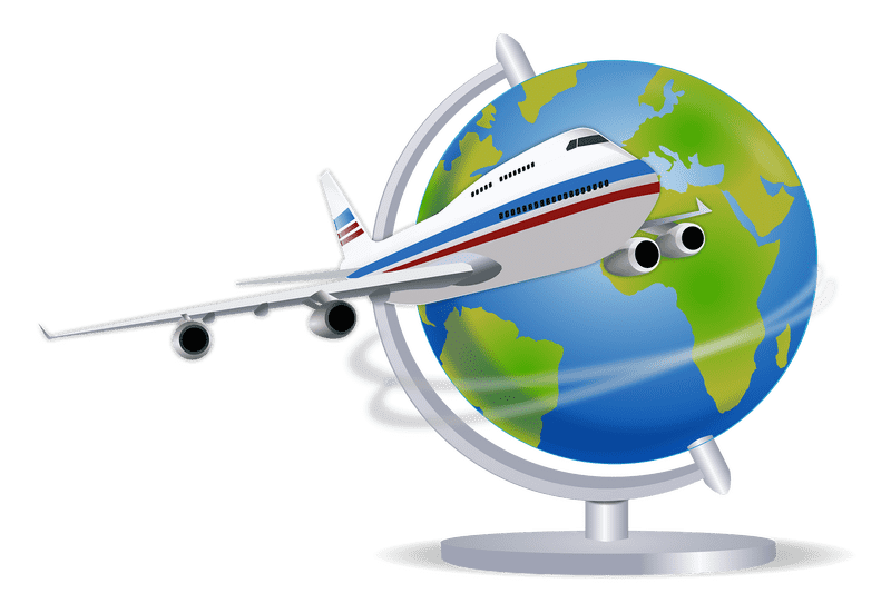 Airplane Journey Around the World PNG