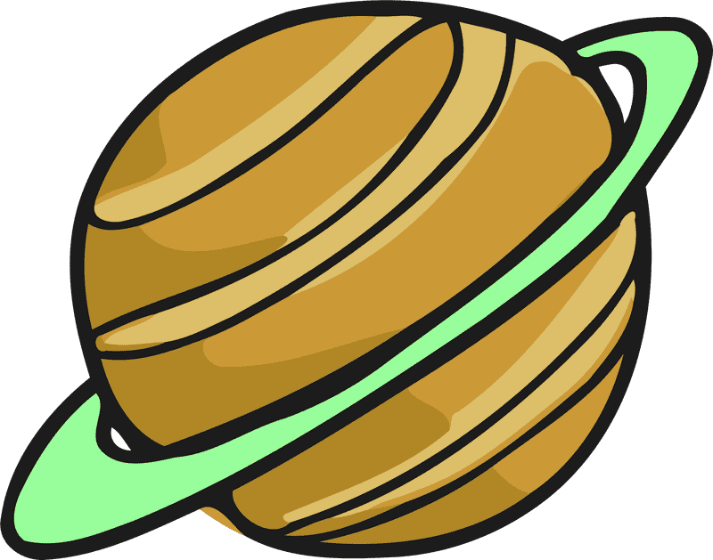 Golden Swirls of the Planet Cosmos PNG