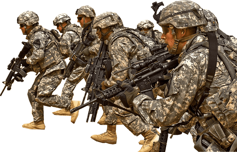 Charged Forward Elite Army Combat Unit PNG