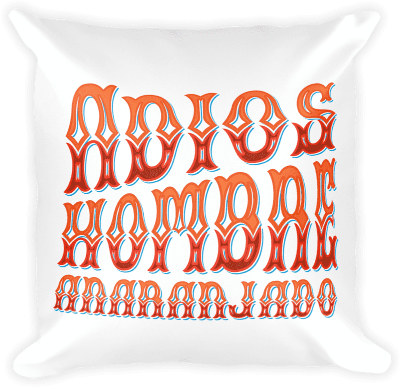 Colorful Artistic Pillow Cushion with Text Design PNG