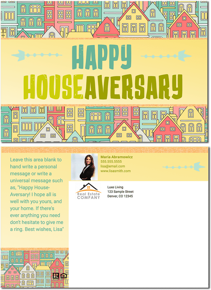 Happy House-Aversary Postcard Celebration PNG