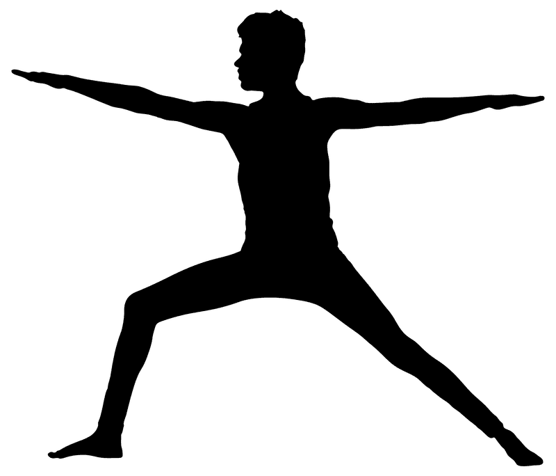 Dynamic Yoga Warrior Pose Representation PNG