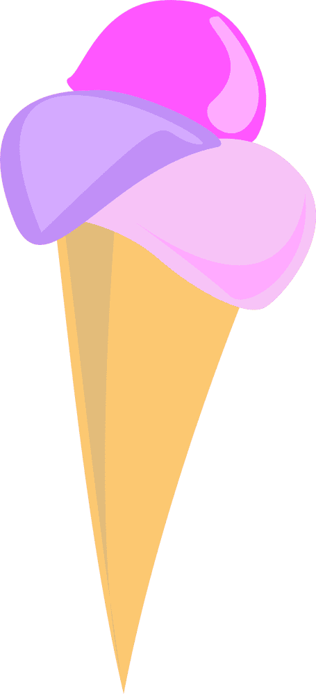 Delightful Ice Cream Cone with Swirled Toppings PNG