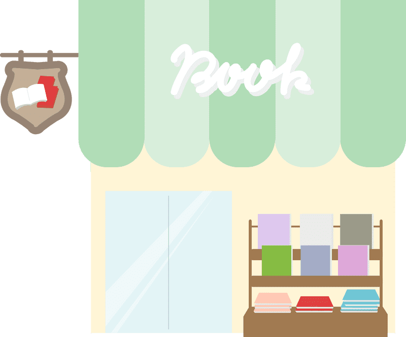 Cozy Corner Bookstore with a Colorful Collection PNG