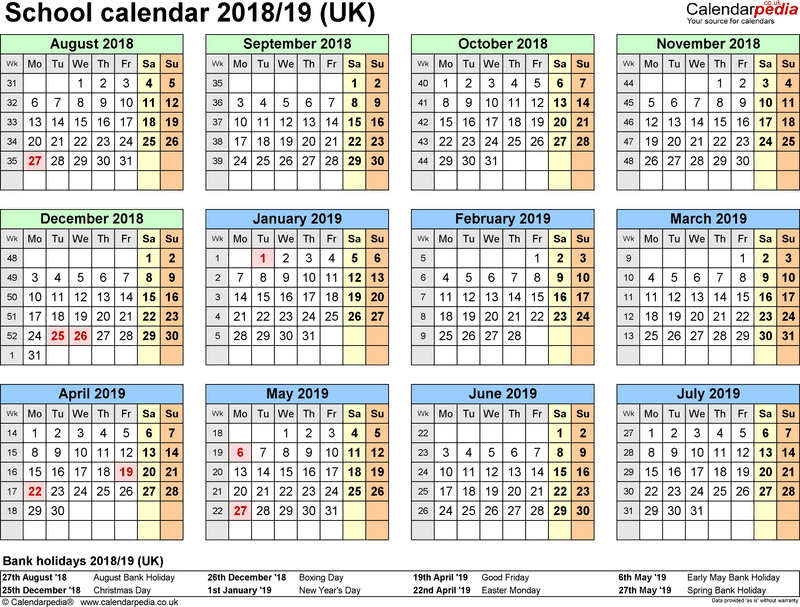 Moon Calendar Lunar Phases for 2018-2019 PNG