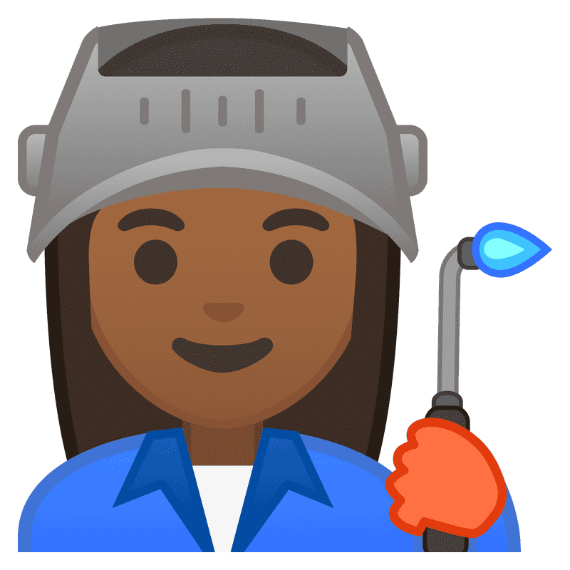 Skilled Factory Worker with Welding Equipment PNG