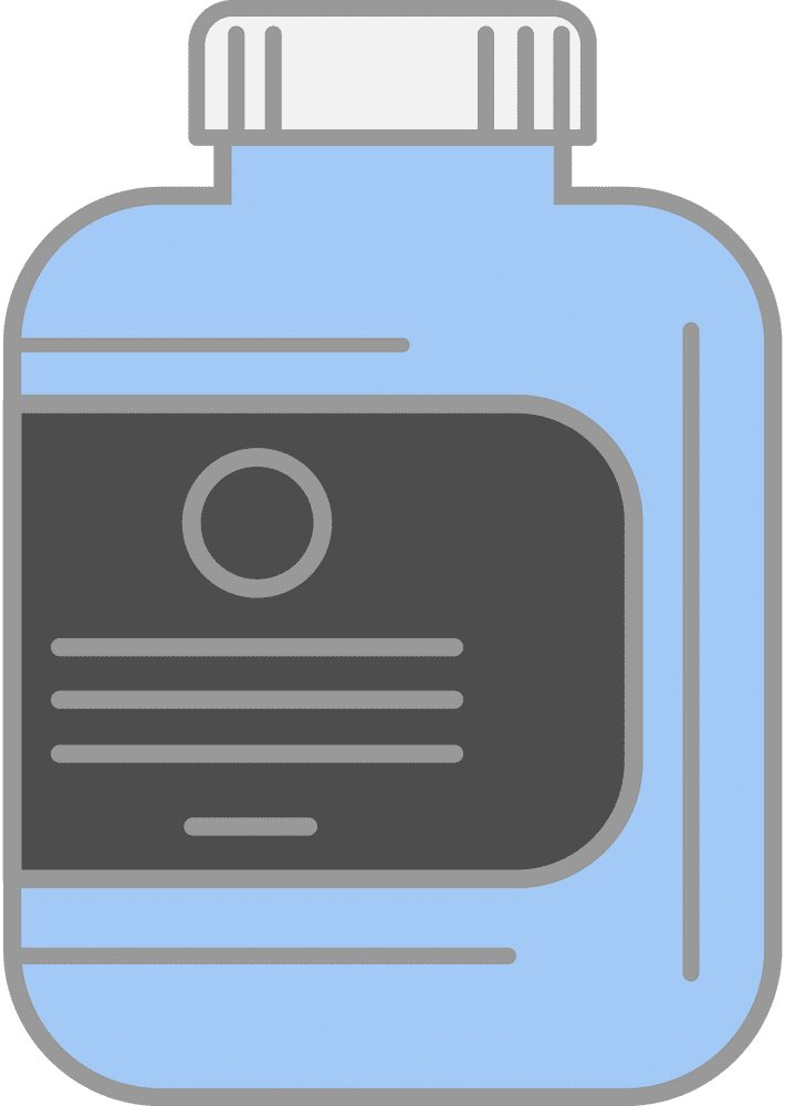 Elegant Blue Ink Bottle Design PNG