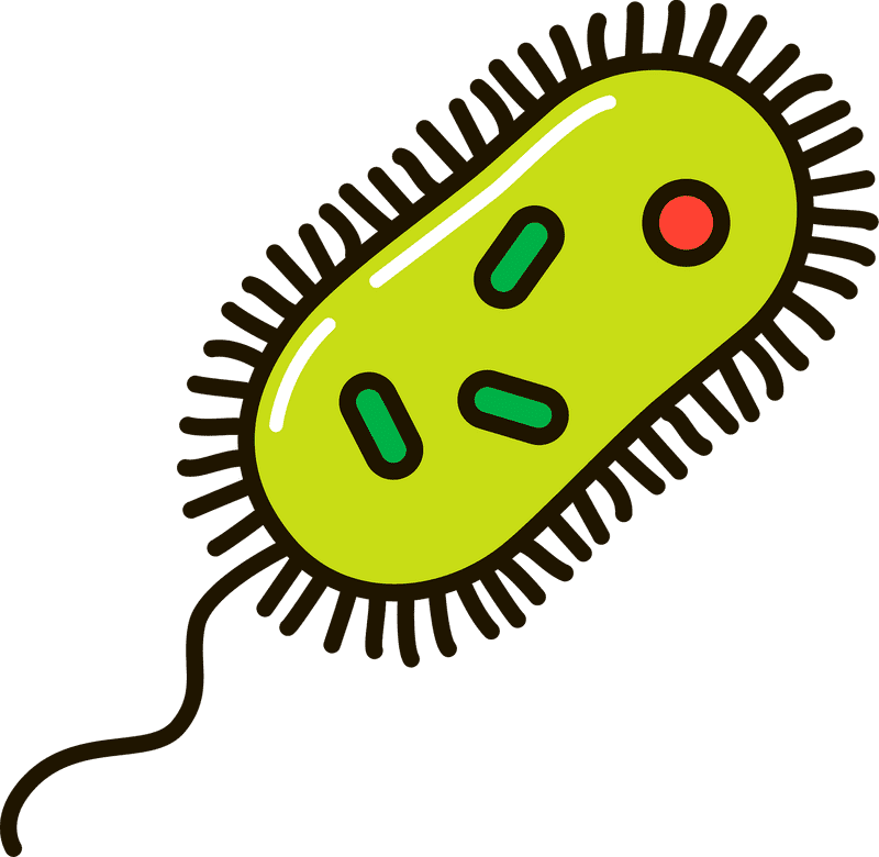 Colorful Bacteria with Spiky Projections PNG
