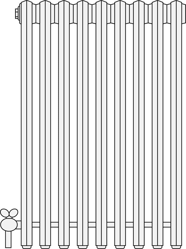 Classic Vertical Radiator Design for Efficient Heating PNG