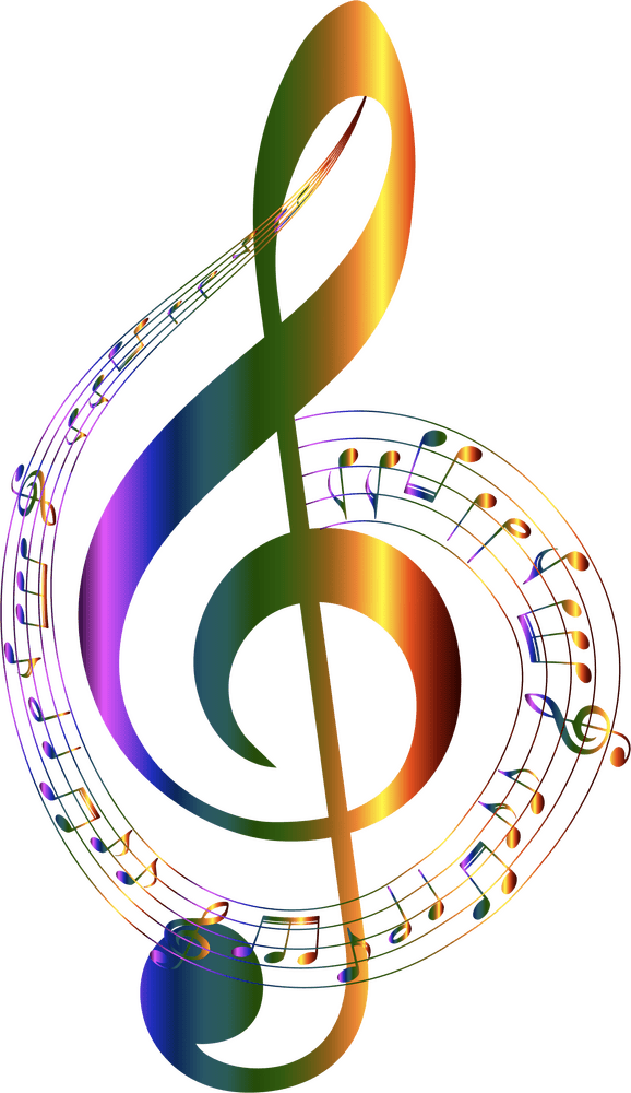 Vibrant Music Note Symphony in Color PNG