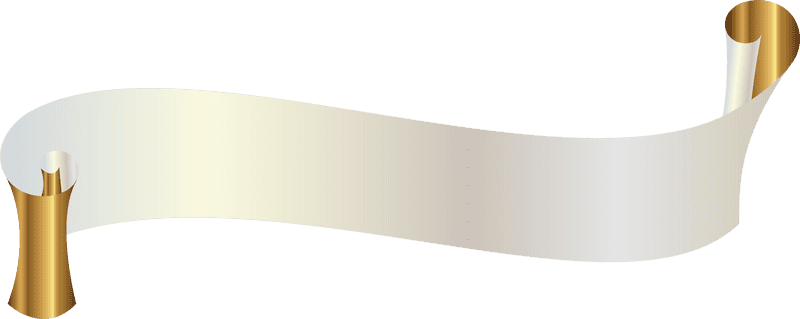 Elegant Golden Scroll Banner Design PNG