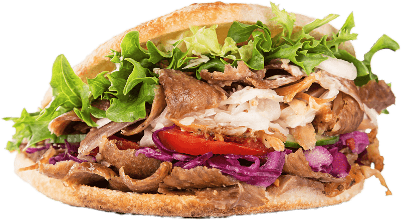 Delicious Kebab Delight in Fresh Pita Bread PNG