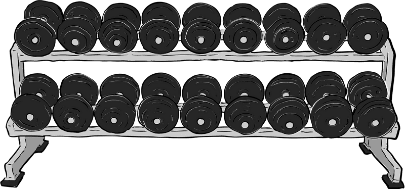 Ultimate Gym Dumbbell Rack PNG