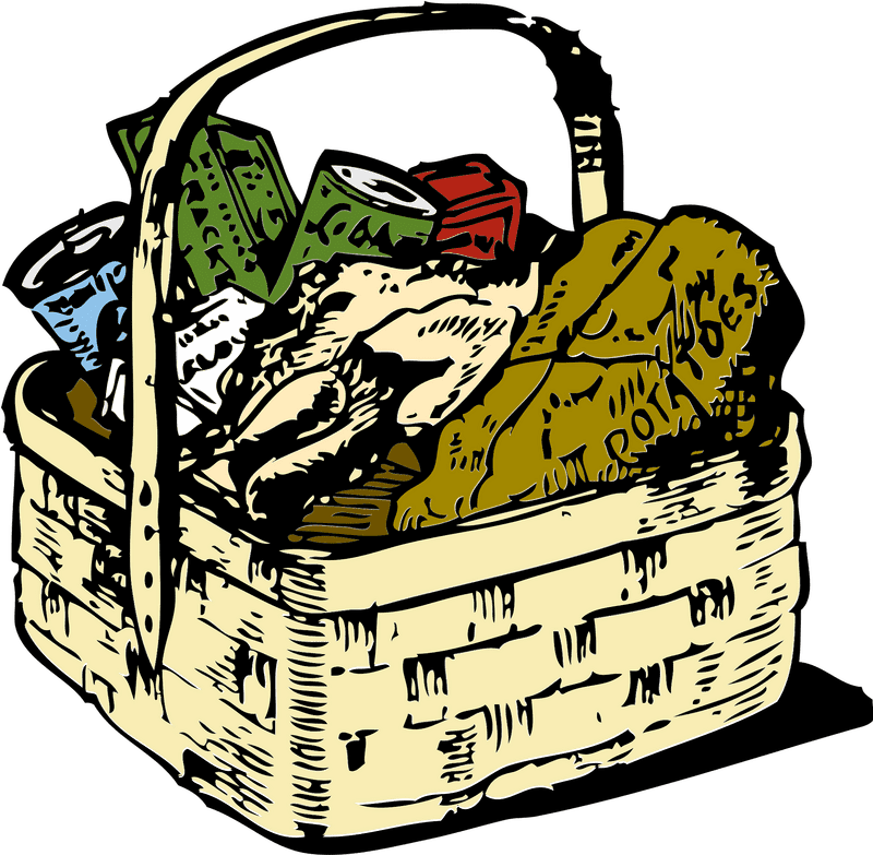 Delightful Picnic Basket of Snacks and Refreshments PNG