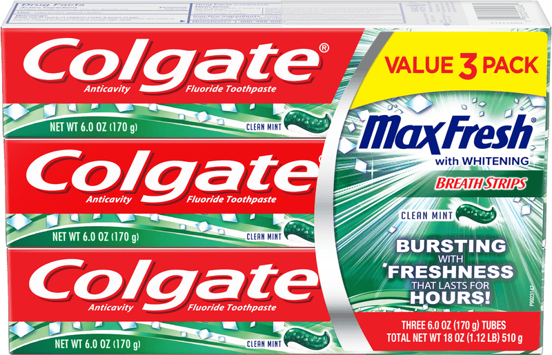 MaxFresh Colgate Toothpaste Value Pack with Whitening PNG