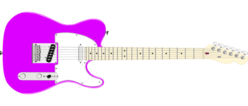 Vibrant Electric Guitar with Bold Design PNG